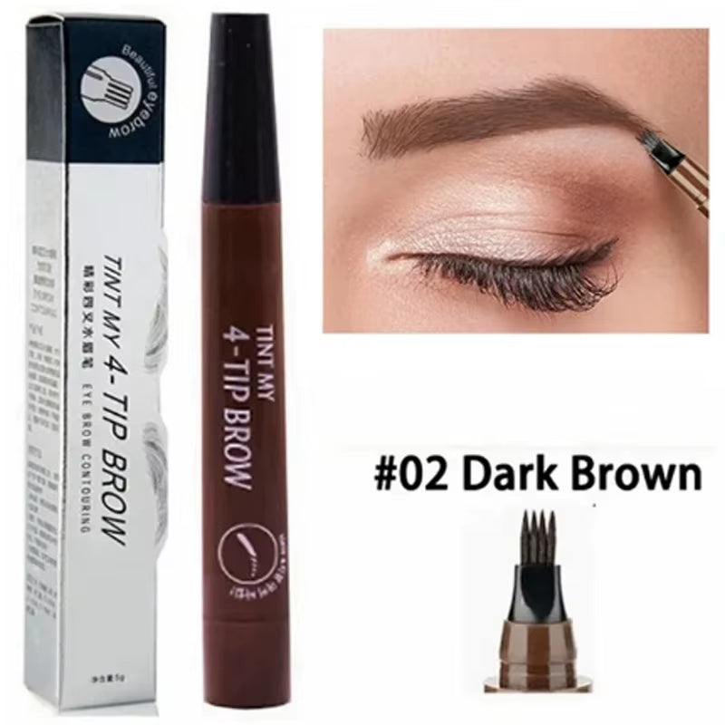 Glamdefine™ 4-In-1 Precision Makeup Pen – Eyeliner, Eyebrow, Contour & Lip Liner in One Long-Lasting Waterproof Tool