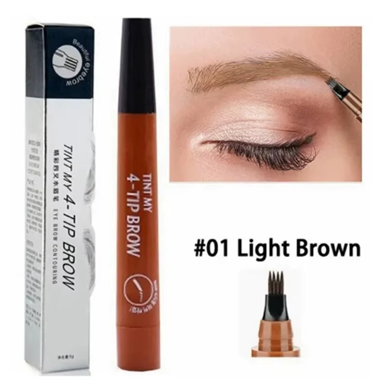 Glamdefine™ 4-In-1 Precision Makeup Pen – Eyeliner, Eyebrow, Contour & Lip Liner in One Long-Lasting Waterproof Tool
